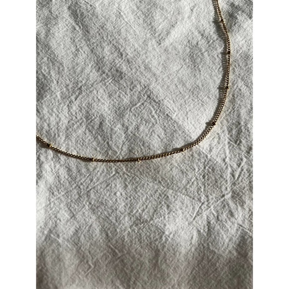 Fawn 14k Gold Plated Stainless Steel Ball and Chain Dainty Layering Necklace - Picture 8 of 10